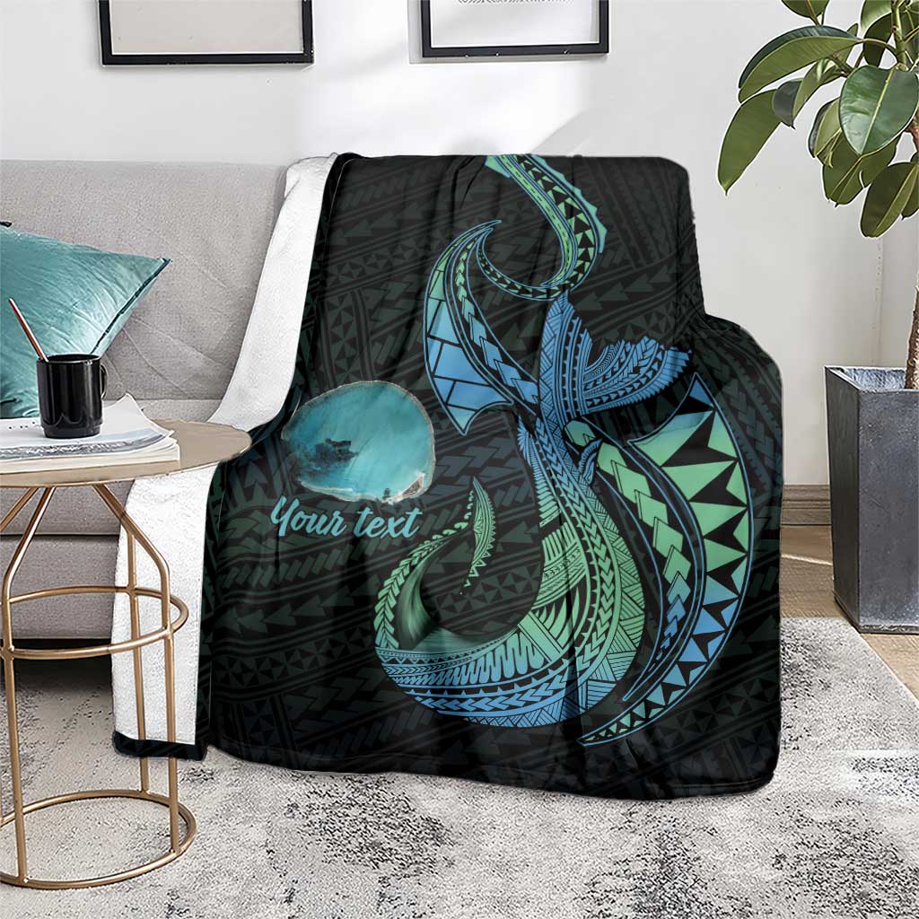 Personalised Hawaii Kure Atoll Blanket Holaniku Coral Reef with Polynesian Tribal