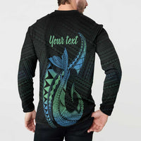Personalised Hawaii Kure Atoll Button Sweatshirt Holaniku Coral Reef with Polynesian Tribal