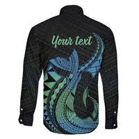 Personalised Hawaii Kure Atoll Family Matching Long Sleeve Bodycon Dress and Hawaiian Shirt Holaniku Coral Reef with Polynesian Tribal LT9 - Polynesian Pride