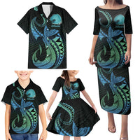 Personalised Hawaii Kure Atoll Family Matching Puletasi and Hawaiian Shirt Holaniku Coral Reef with Polynesian Tribal LT9 - Polynesian Pride