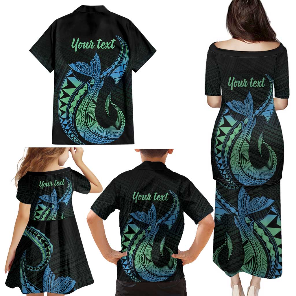 Personalised Hawaii Kure Atoll Family Matching Puletasi and Hawaiian Shirt Holaniku Coral Reef with Polynesian Tribal LT9 - Polynesian Pride