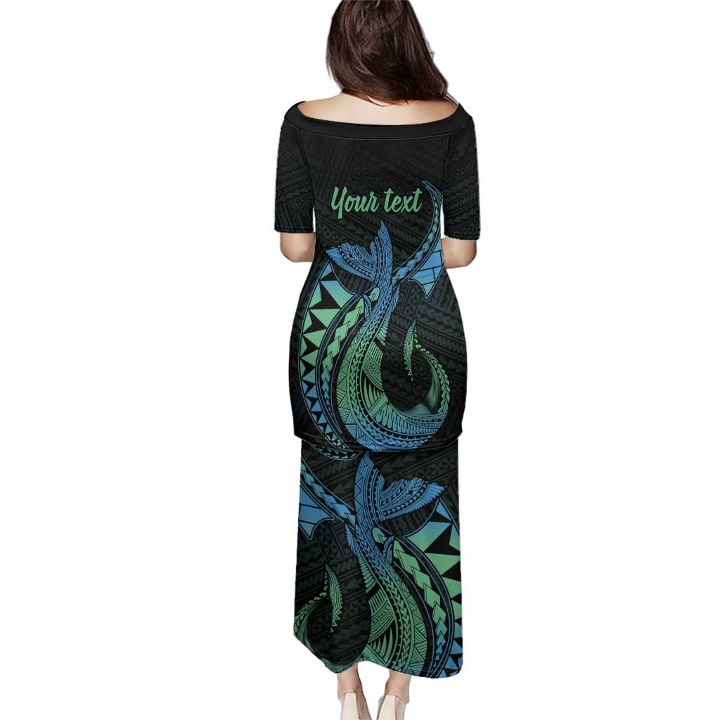 Personalised Hawaii Kure Atoll Family Matching Puletasi and Hawaiian Shirt Holaniku Coral Reef with Polynesian Tribal LT9 - Polynesian Pride