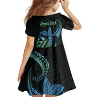 Personalised Hawaii Kure Atoll Family Matching Short Sleeve Bodycon Dress and Hawaiian Shirt Holaniku Coral Reef with Polynesian Tribal LT9 - Polynesian Pride