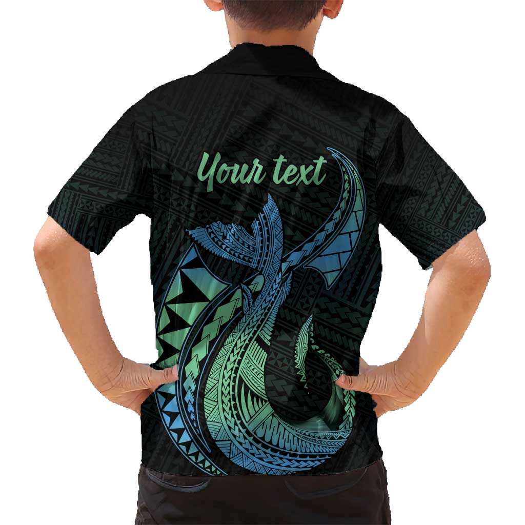 Personalised Hawaii Kure Atoll Family Matching Tank Maxi Dress and Hawaiian Shirt Holaniku Coral Reef with Polynesian Tribal