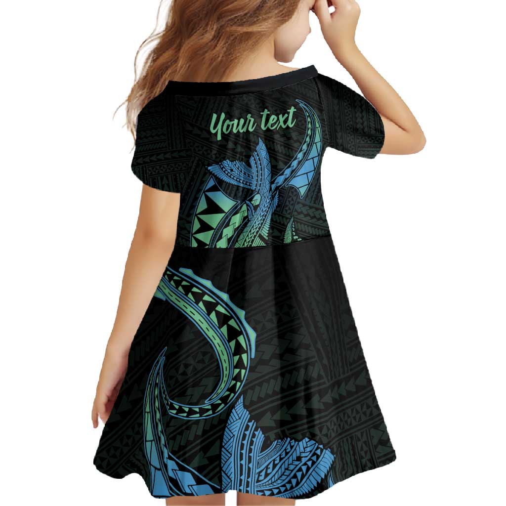 Personalised Hawaii Kure Atoll Family Matching Tank Maxi Dress and Hawaiian Shirt Holaniku Coral Reef with Polynesian Tribal