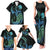 Personalised Hawaii Kure Atoll Family Matching Tank Maxi Dress and Hawaiian Shirt Holaniku Coral Reef with Polynesian Tribal