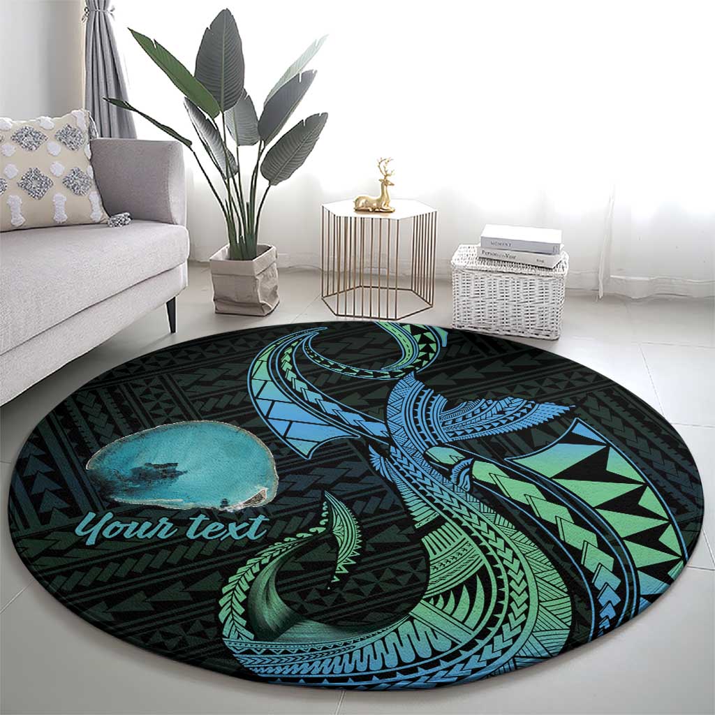 Personalised Hawaii Kure Atoll Round Carpet Holaniku Coral Reef with Polynesian Tribal