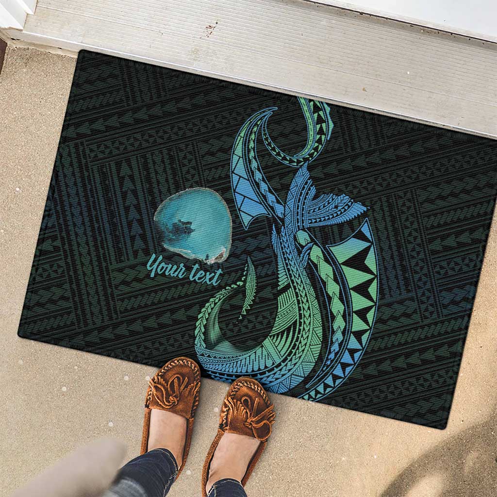 Personalised Hawaii Kure Atoll Rubber Doormat Holaniku Coral Reef with Polynesian Tribal