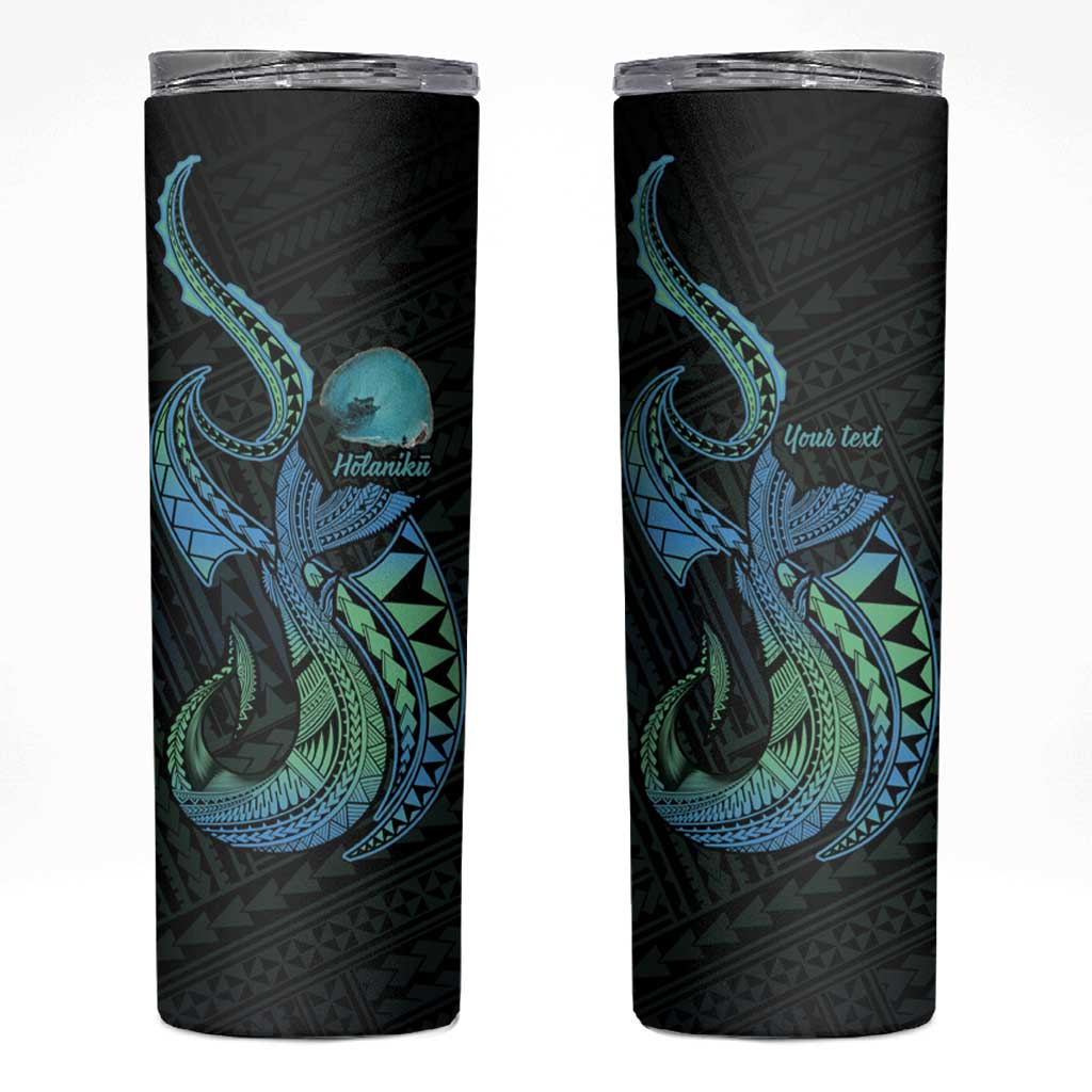 Personalised Hawaii Kure Atoll Skinny Tumbler Holaniku Coral Reef with Polynesian Tribal