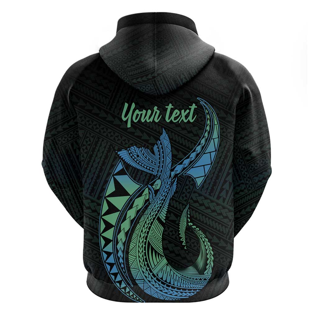 Personalised Hawaii Kure Atoll Zip Hoodie Holaniku Coral Reef with Polynesian Tribal