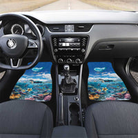 Personalised Palau Kayangel Atoll Car Mats Turtle With Coral Reef Under Water