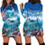 Personalised Palau Kayangel Atoll Hoodie Dress Turtle With Coral Reef Under Water