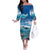 Personalised Palau Kayangel Atoll Off The Shoulder Long Sleeve Dress Turtle With Coral Reef Under Water