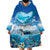 Personalised Palau Kayangel Atoll Wearable Blanket Hoodie Turtle With Coral Reef Under Water