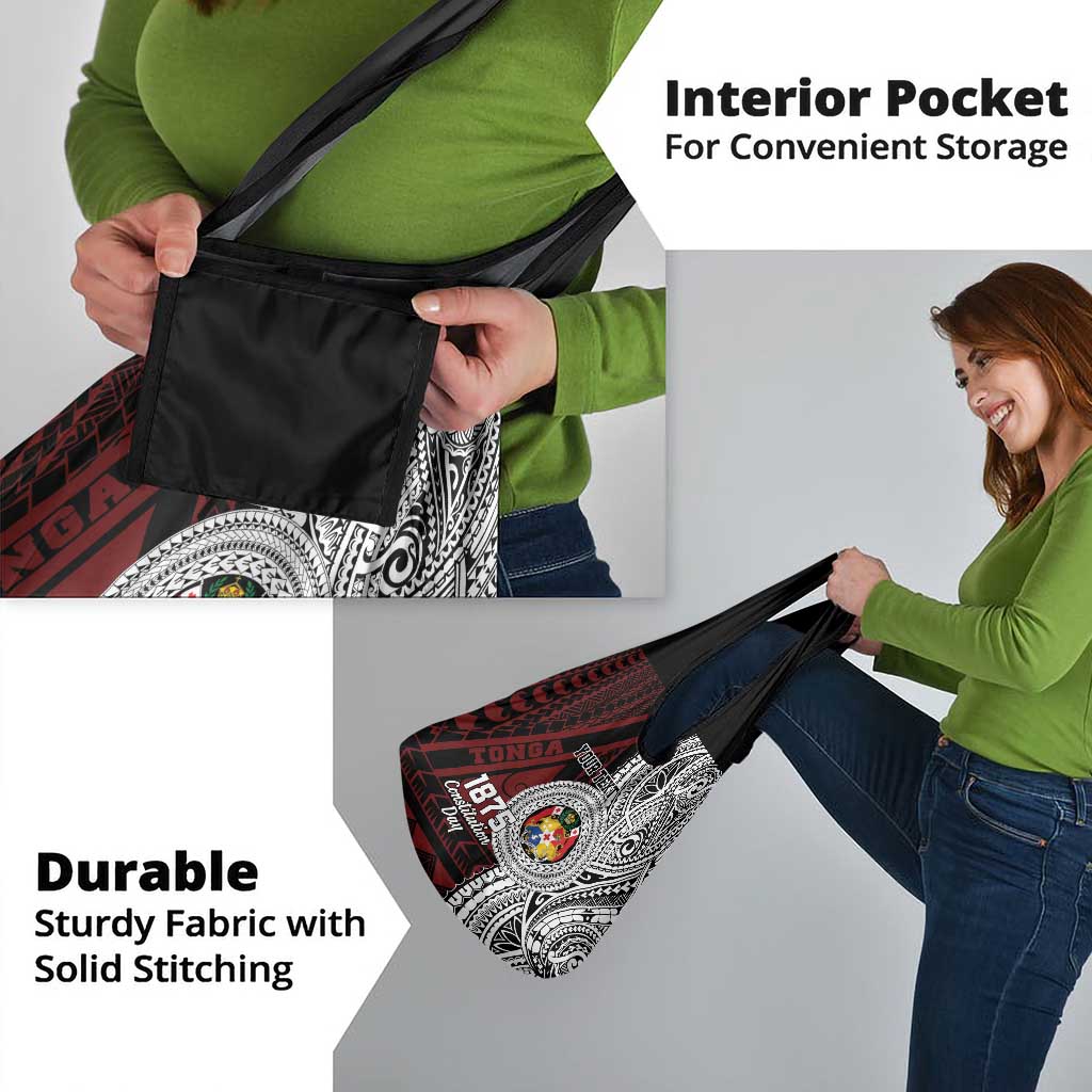 Personalised Tonga Constitution Day 1875 Grocery Bag Polynesian Tribal Tattoo