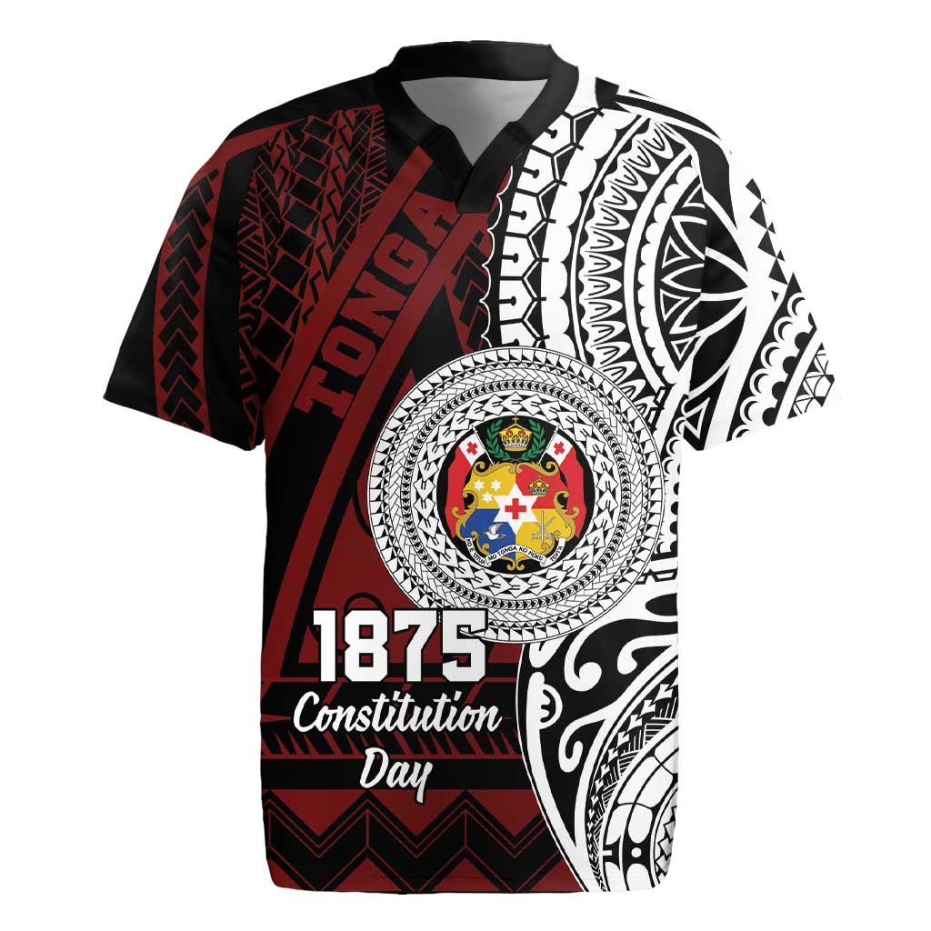 Personalised Tonga Constitution Day 1875 Rugby Jersey Polynesian Tribal Tattoo