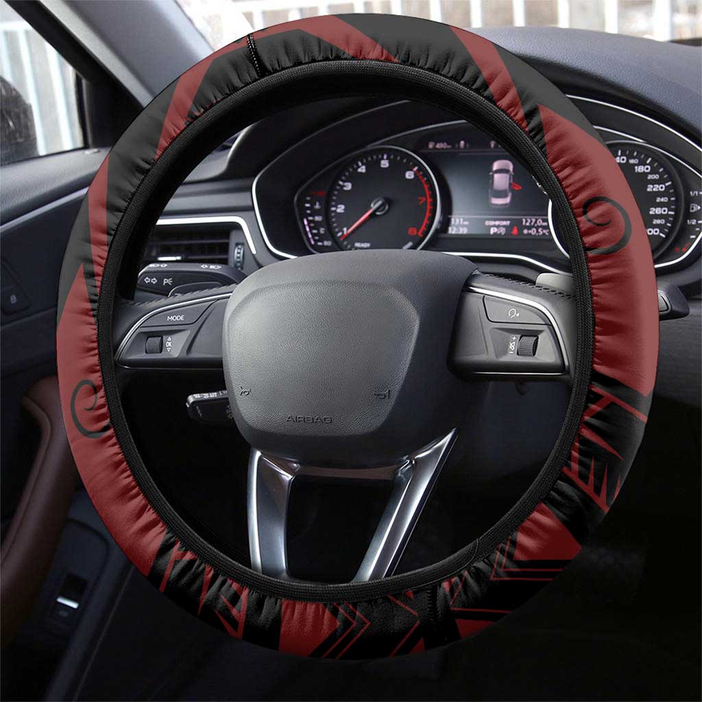 Tonga Constitution Day 1875 Steering Wheel Cover Polynesian Tribal Tattoo