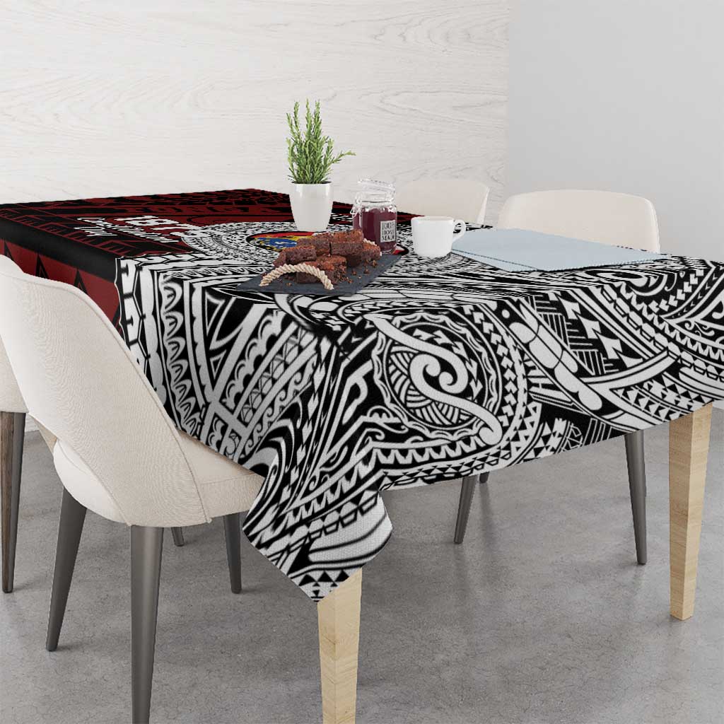 Personalised Tonga Constitution Day 1875 Tablecloth Polynesian Tribal Tattoo