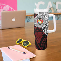 Personalised Tonga Constitution Day 1875 Tumbler With Handle Polynesian Tribal Tattoo