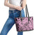 Polynesia Leather Tote Bag Tribal Polynesian Spirit With Pink Pacific Flowers LT9 - Polynesian Pride