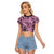 Polynesia Raglan Cropped T Shirt Tribal Polynesian Spirit With Pink Pacific Flowers LT9 Female Pink - Polynesian Pride