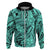 Polynesia Hoodie Tribal Polynesian Spirit With Teal Pacific Flowers LT9 - Polynesian Pride