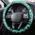 Polynesia Steering Wheel Cover Tribal Polynesian Spirit With Teal Pacific Flowers LT9 - Polynesian Pride