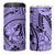 Violet Pacific Flowers Tribal Polynesian Spirit 4 in 1 Can Cooler Tumbler