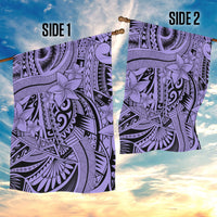 Polynesia Garden Flag Tribal Polynesian Spirit With Violet Pacific Flowers LT9 - Polynesian Pride