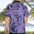 Polynesia Hawaiian Shirt Tribal Polynesian Spirit With Violet Pacific Flowers LT9 - Polynesian Pride