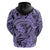 Polynesia Hoodie Tribal Polynesian Spirit With Violet Pacific Flowers LT9 - Polynesian Pride