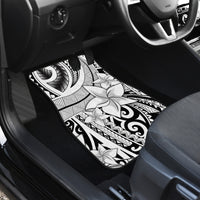 Polynesia Car Mats Tribal Polynesian Spirit With White Pacific Flowers LT9 - Polynesian Pride