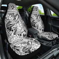 Polynesia Car Seat Cover Tribal Polynesian Spirit With White Pacific Flowers LT9 One Size White - Polynesian Pride