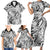 Polynesia Family Matching Short Sleeve Bodycon Dress and Hawaiian Shirt Tribal Polynesian Spirit With White Pacific Flowers LT9 - Polynesian Pride