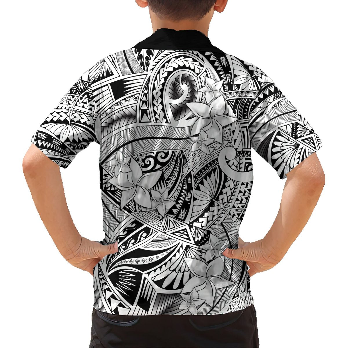 Polynesia Hawaiian Shirt Tribal Polynesian Spirit With White Pacific Flowers LT9 - Polynesian Pride