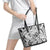 Polynesia Leather Tote Bag Tribal Polynesian Spirit With White Pacific Flowers LT9 - Polynesian Pride