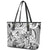 Polynesia Leather Tote Bag Tribal Polynesian Spirit With White Pacific Flowers LT9 - Polynesian Pride