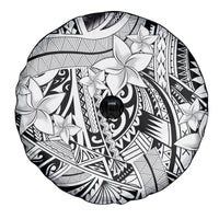 Polynesia Spare Tire Cover Tribal Polynesian Spirit With White Pacific Flowers LT9 - Polynesian Pride
