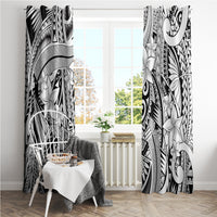 Polynesia Window Curtain Tribal Polynesian Spirit With White Pacific Flowers LT9 - Polynesian Pride