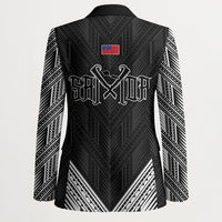 Black Samoa Tribal Chest Tattoo Blazer LT9 - Polynesian Pride
