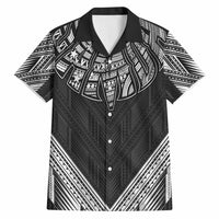Black Samoa Tribal Chest Tattoo Hawaiian Shirt LT9 Black - Polynesian Pride