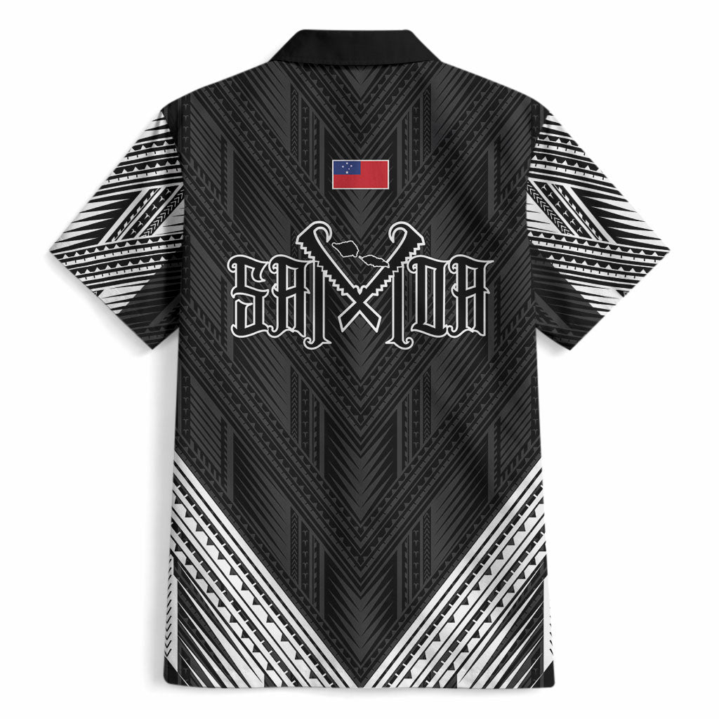 Black Samoa Tribal Chest Tattoo Hawaiian Shirt LT9 - Polynesian Pride