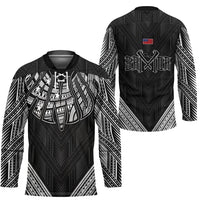 Black Samoa Tribal Chest Tattoo Hockey Jersey LT9 - Polynesian Pride