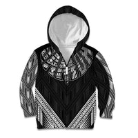 Black Samoa Tribal Chest Tattoo Kid Hoodie LT9 Zip Hoodie Black - Polynesian Pride
