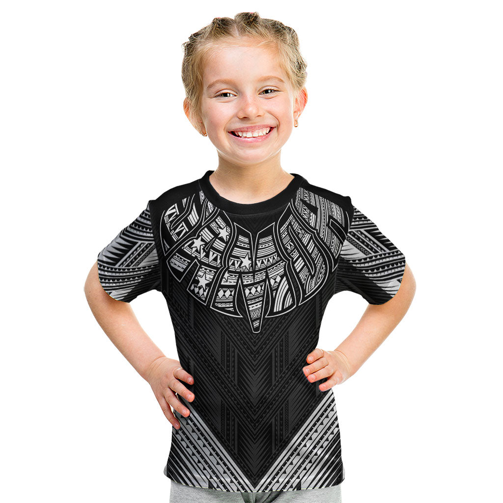 Black Samoa Tribal Chest Tattoo Kid T Shirt LT9 Black - Polynesian Pride