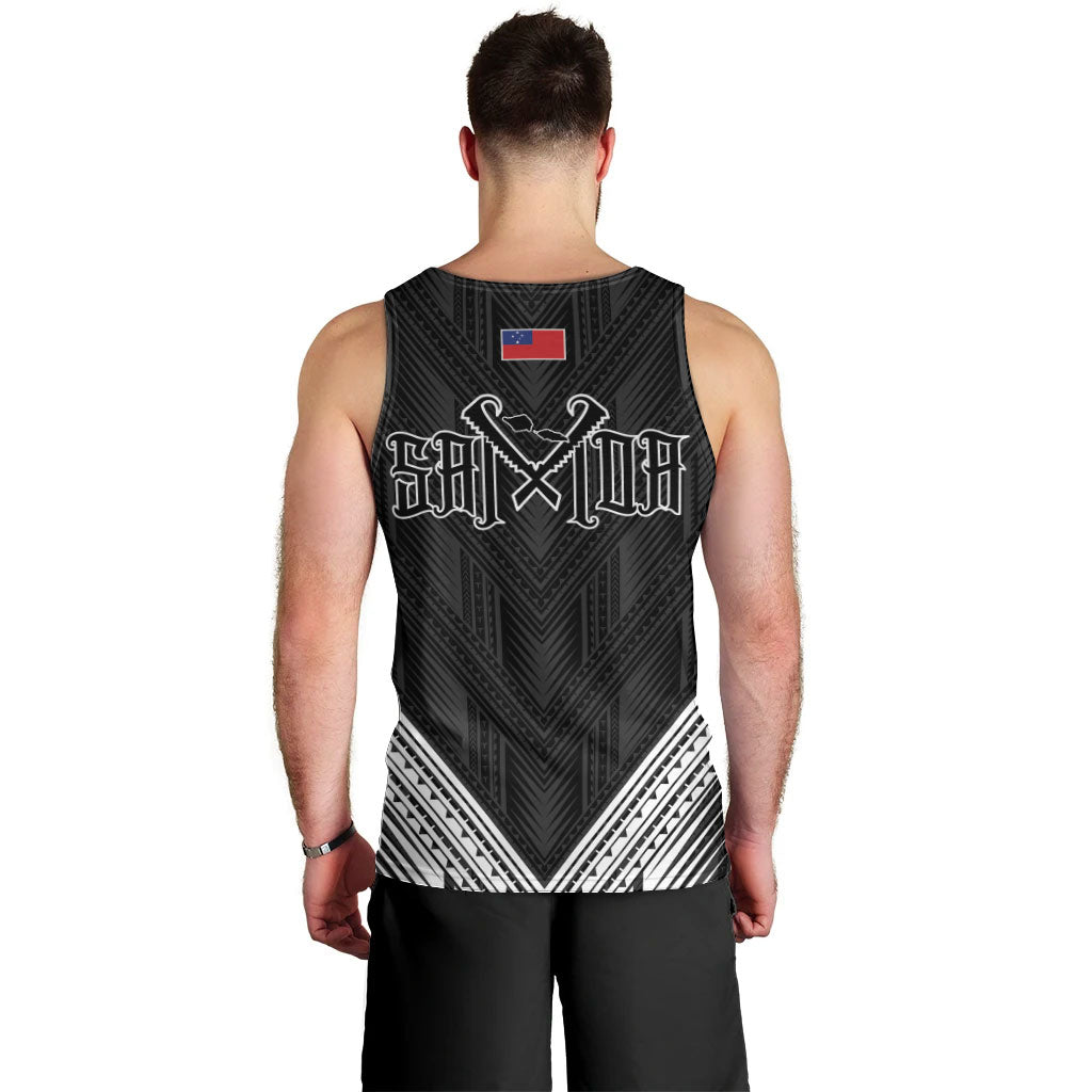 Black Samoa Tribal Chest Tattoo Men Tank Top LT9 - Polynesian Pride
