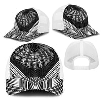 Black Samoa Tribal Chest Tattoo Mesh Trucker Cap LT9 - Polynesian Pride