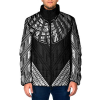Black Samoa Tribal Chest Tattoo Padded Jacket LT9 Men Black - Polynesian Pride