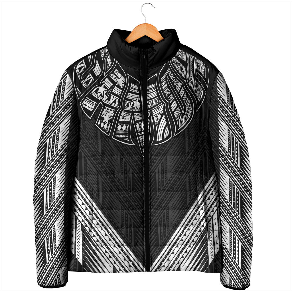 Black Samoa Tribal Chest Tattoo Padded Jacket LT9 - Polynesian Pride