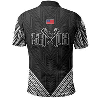 Black Samoa Tribal Chest Tattoo Polo Shirt LT9 - Polynesian Pride